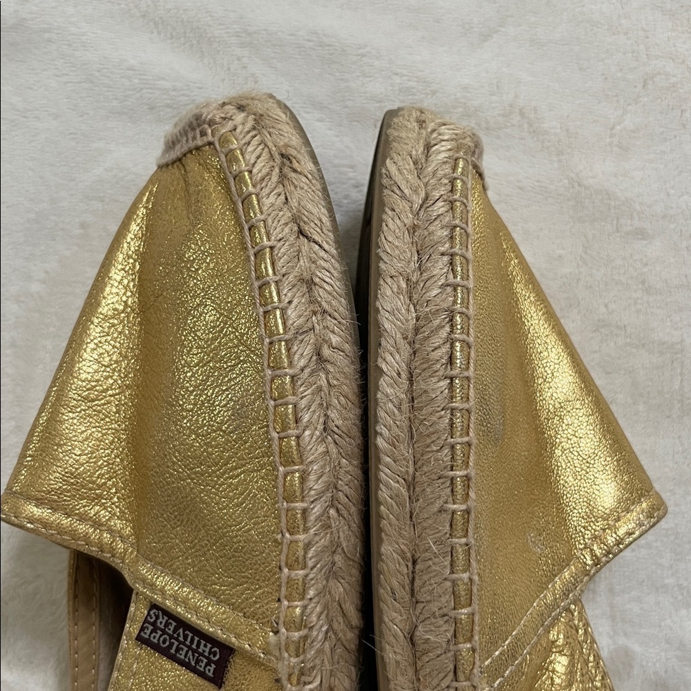 Penelope Chilvers Gold Espadrille Slip-Ons - Picture 13 of 15